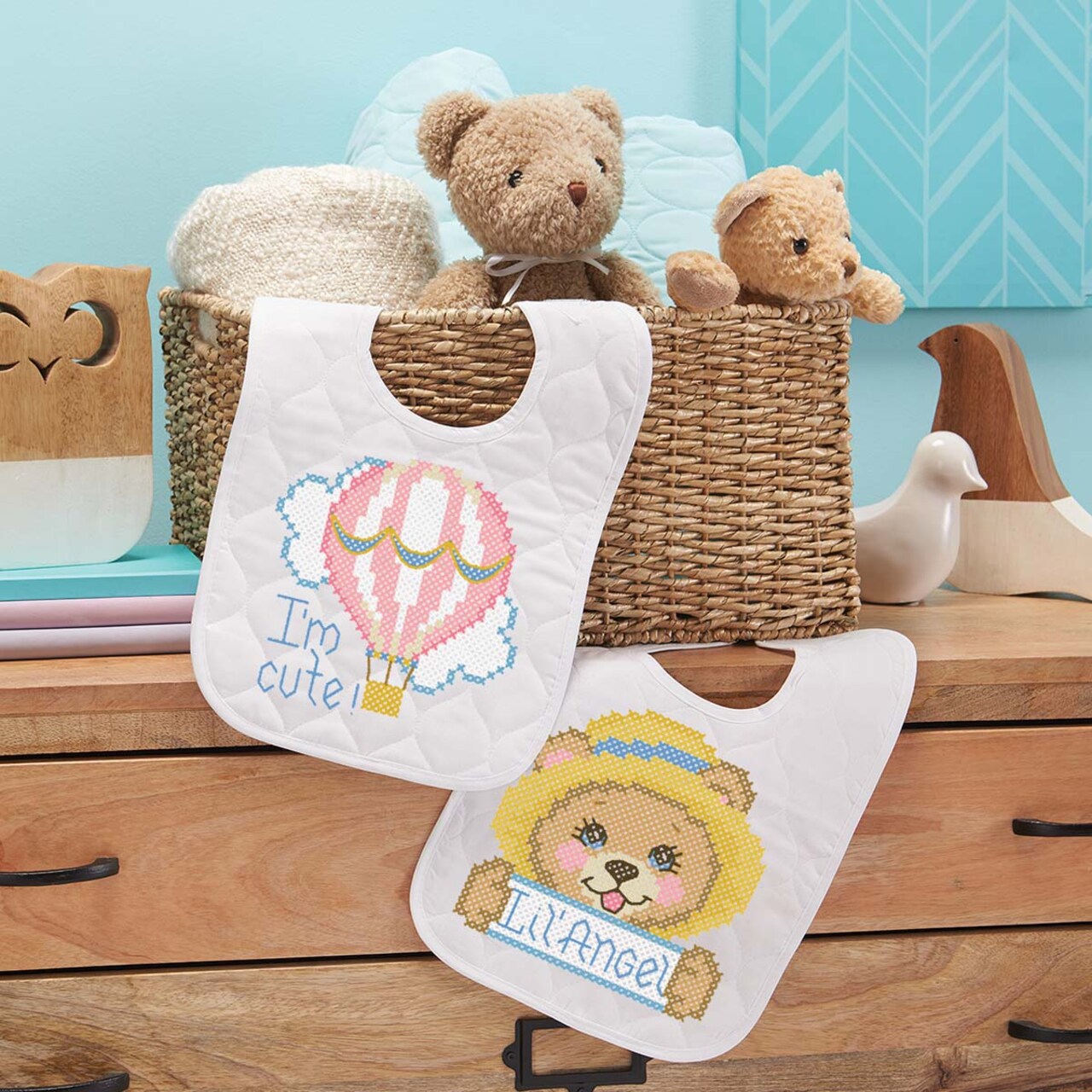 Baby by Herrschners County Bear Bibs Stamped Cross-Stitch Kit